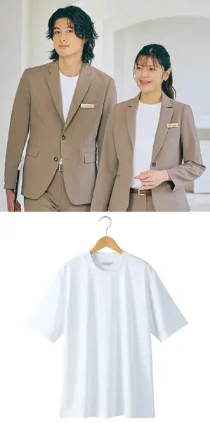 スロープネック 半袖Tシャツ（ポケット無し）